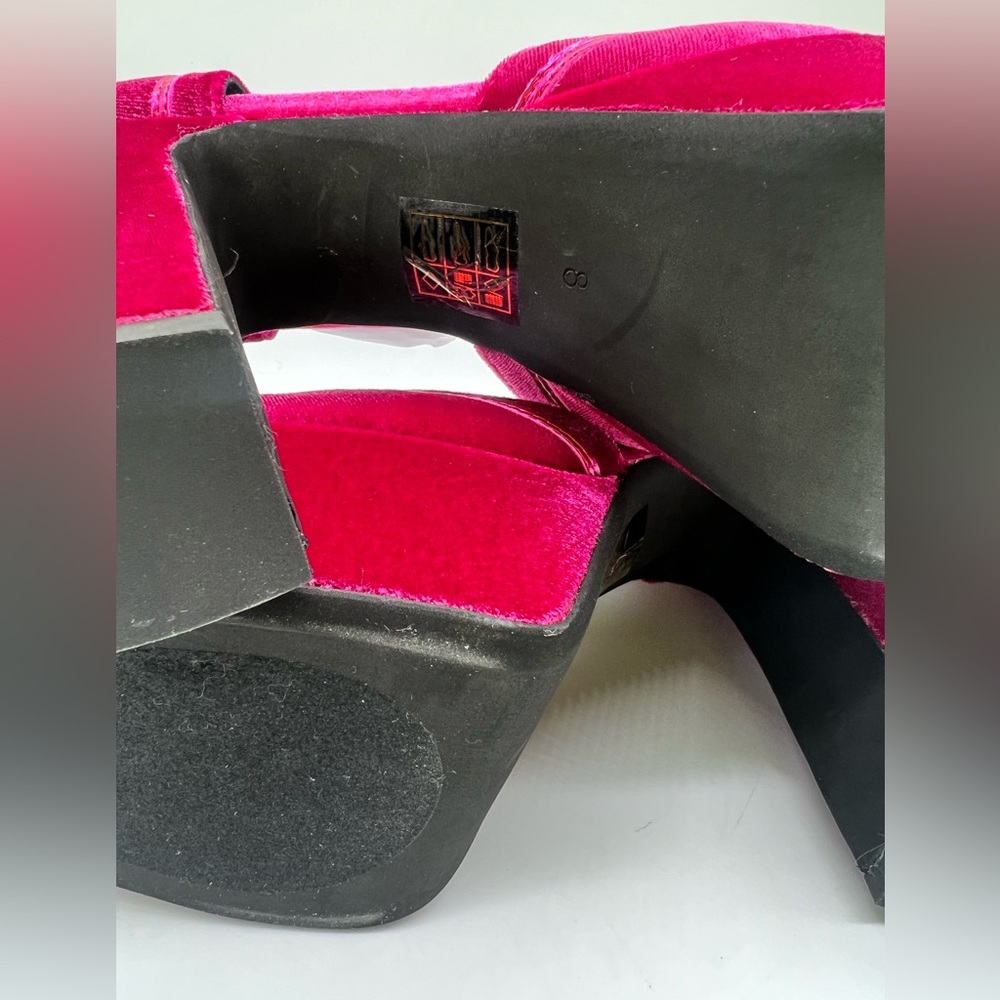 Jeffrey Campbell Low Down Platform Fuchsia Velvet - Picture 11 of 15